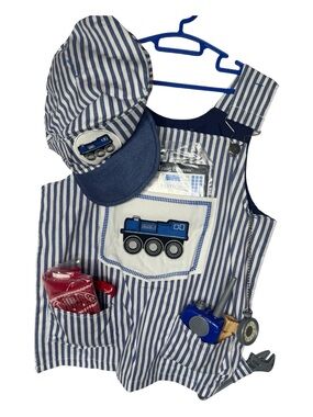 Imaginarium Train Engineer Costume Set Kids Vest Hat Whistle Accessories.